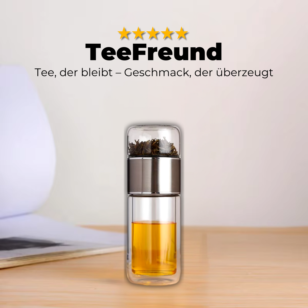 TeeFreund - Glas-Teeflasche mit Infuser