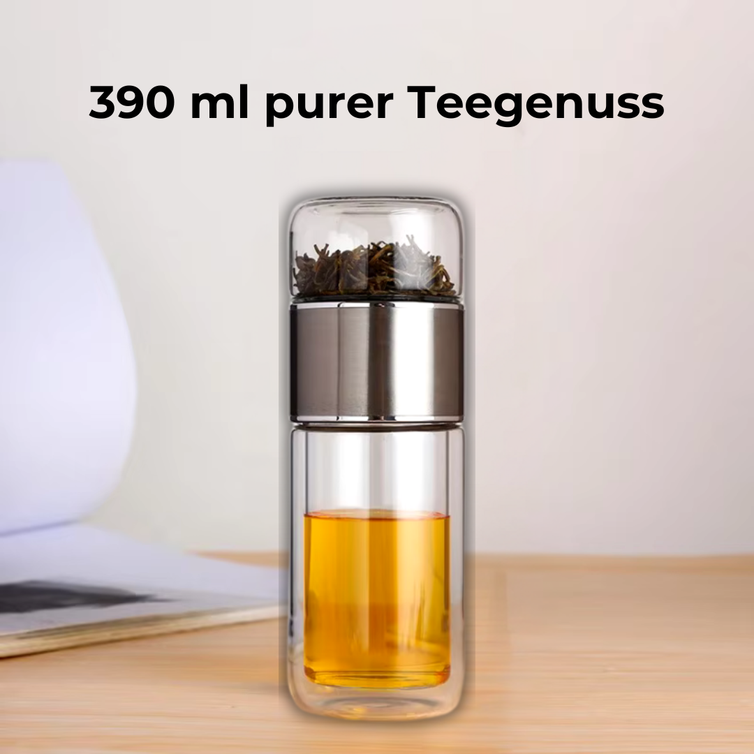 TeeFreund - Glas-Teeflasche mit Infuser