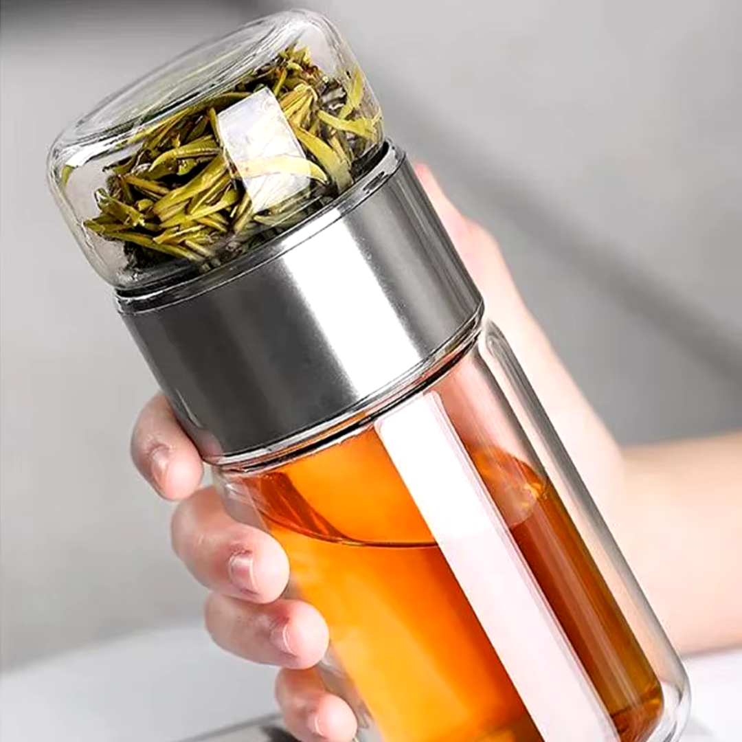 TeeFreund - Glas-Teeflasche mit Infuser