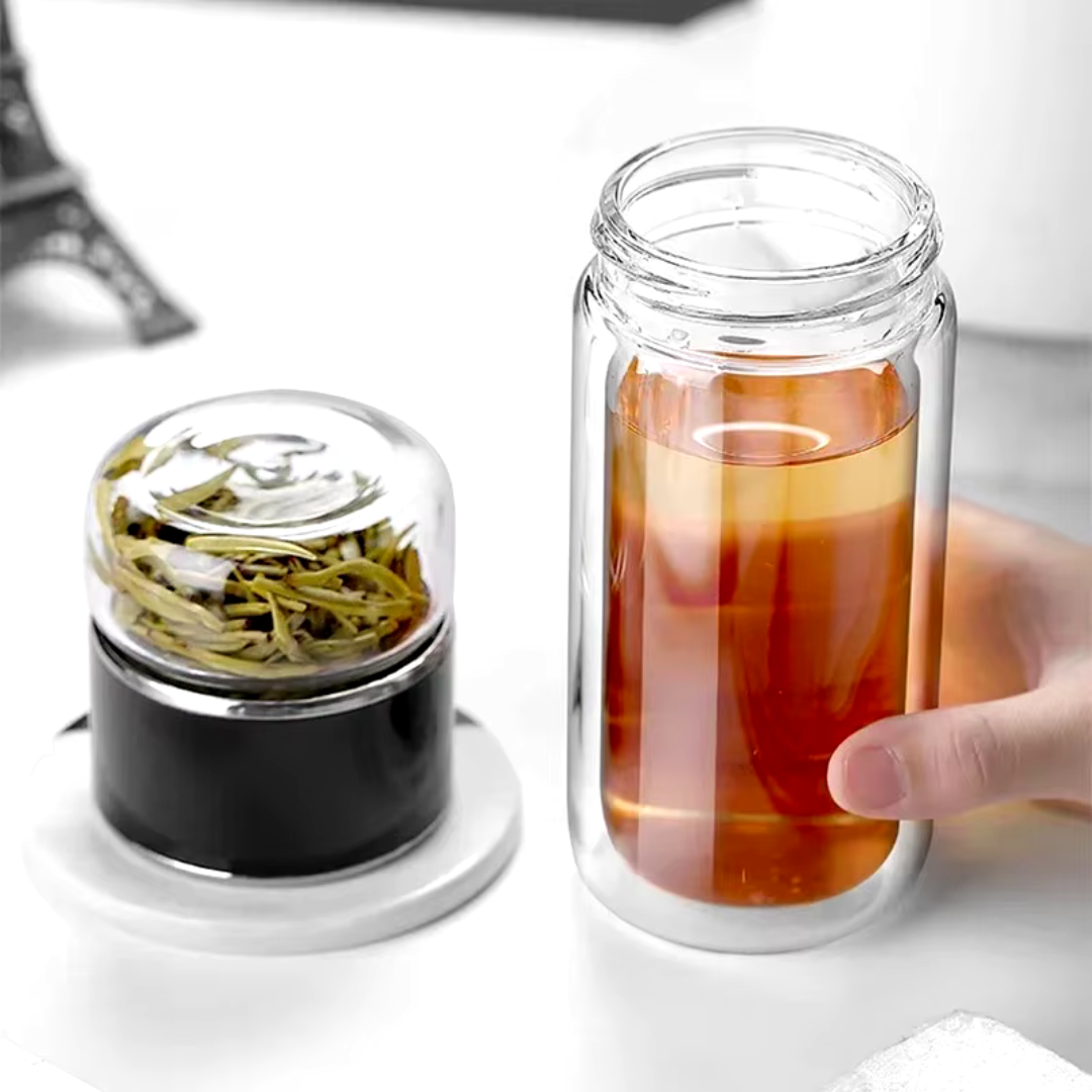 TeeFreund - Glas-Teeflasche mit Infuser