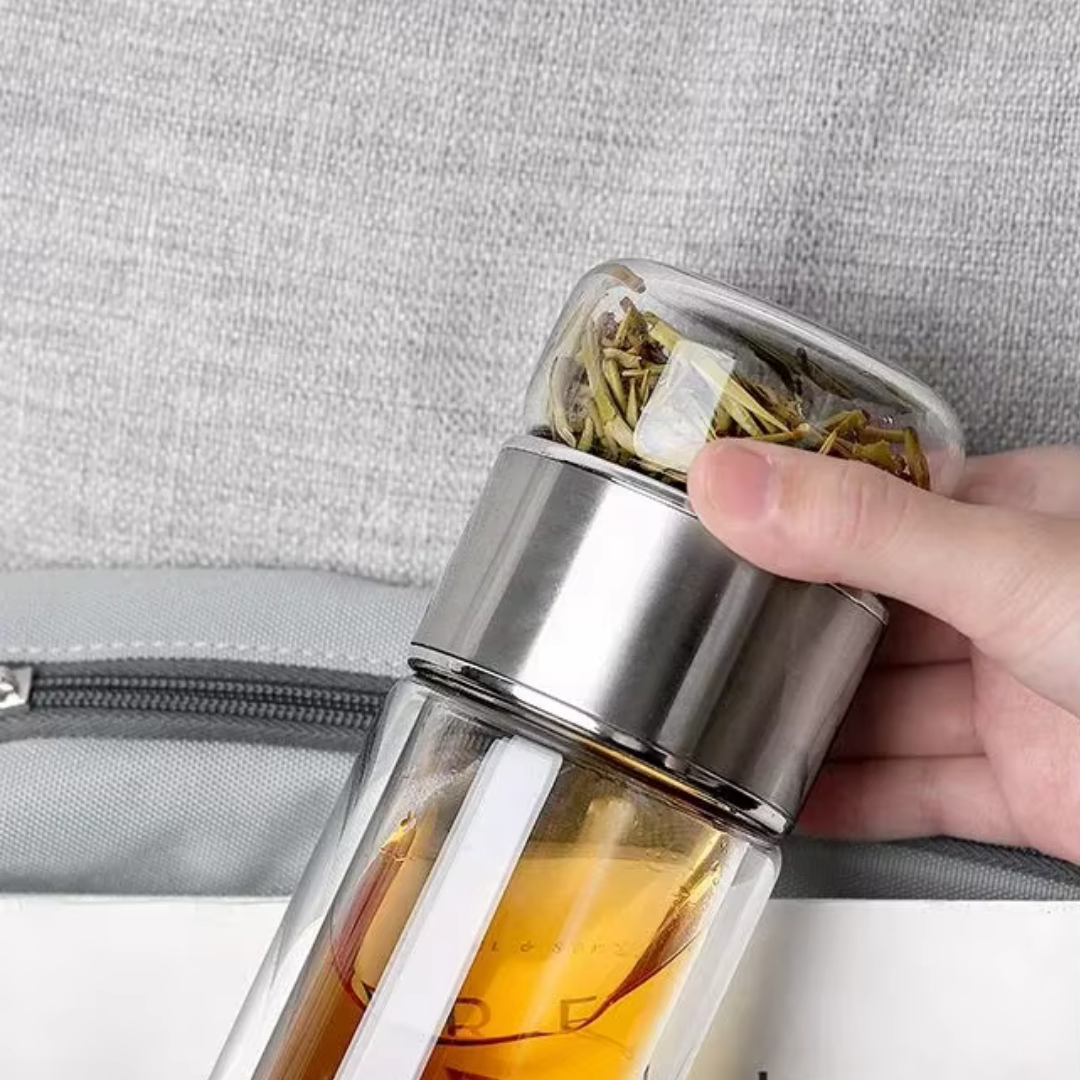 TeeFreund - Glas-Teeflasche mit Infuser