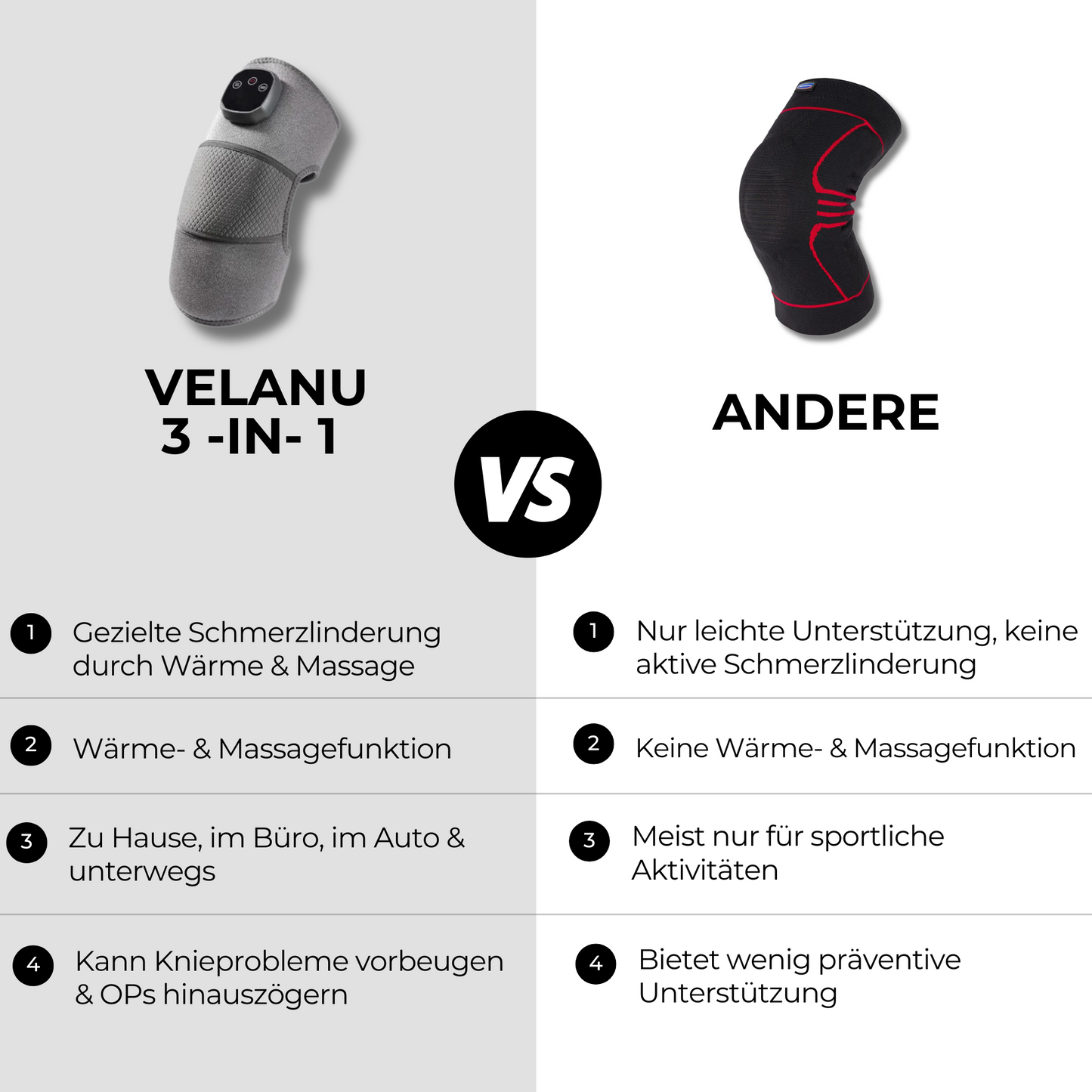 Velanu - 3-in-1 Kniebandage