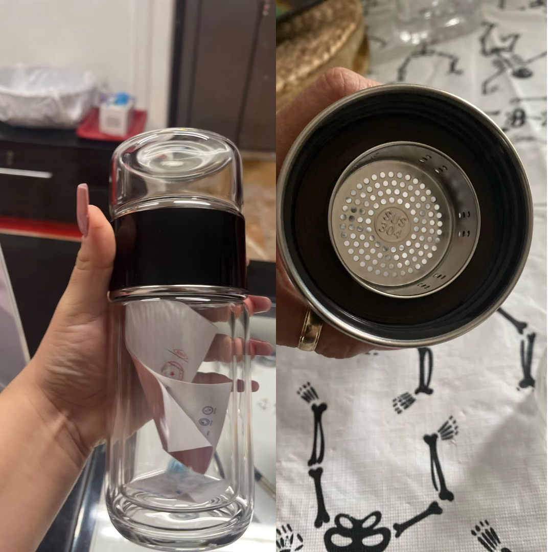 TeeFreund - Glas-Teeflasche mit Infuser